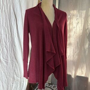 Charlotte Russe Red Cardigan Sweater with Cascading Front